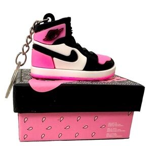Air Jordan SB High Top Nike Key Chain/ Bag Charm Pink/ Black/White Comes w/ box